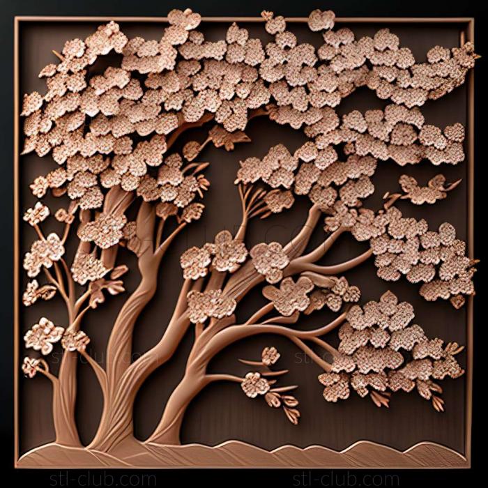 3D model cherry blossoms (STL)